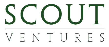 The Scout Ventures logo features the word SCOUT in large green capital letters above a horizontal line, with VENTURES in smaller green capital letters below the line.